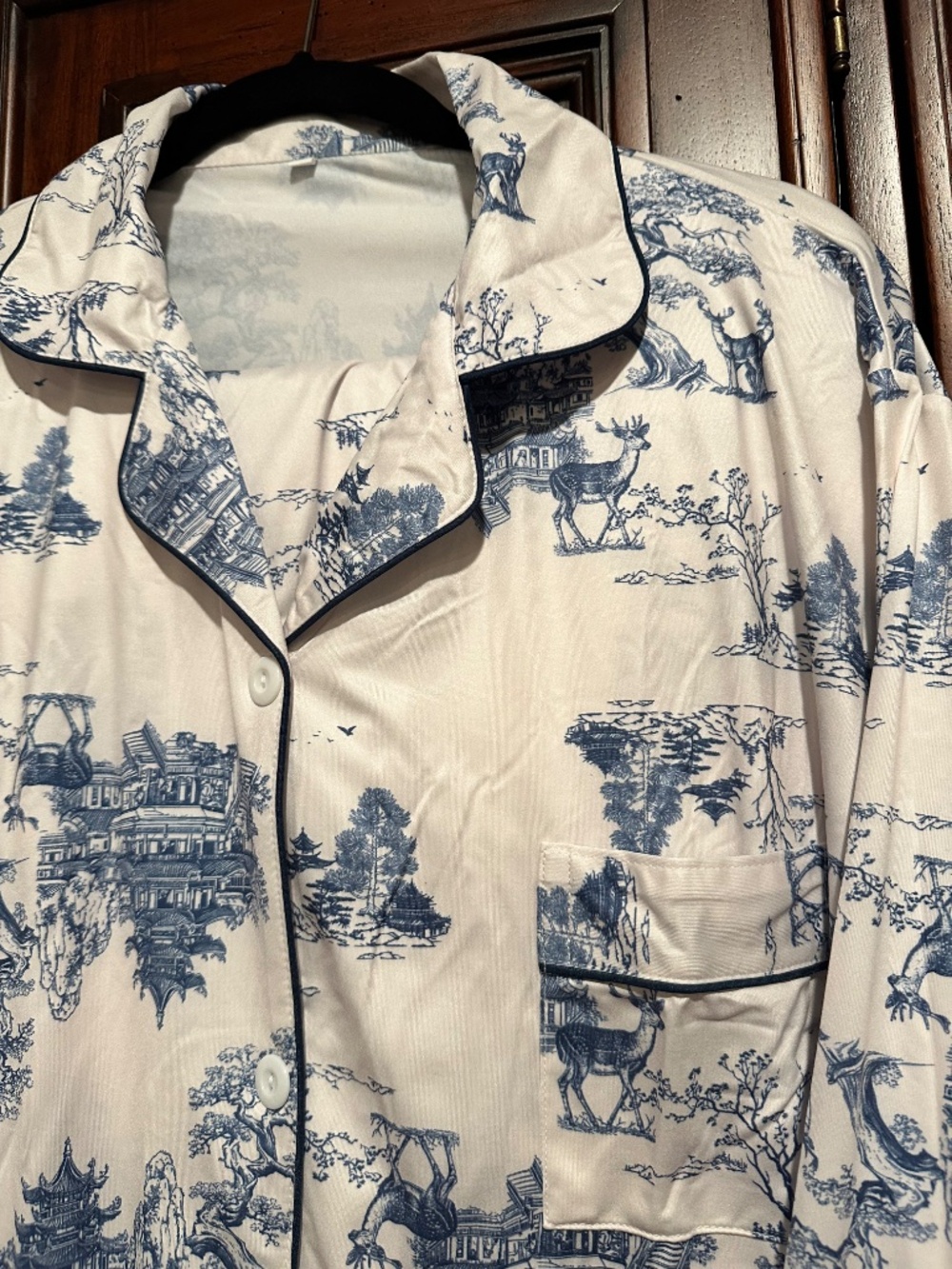 Pajama Set size 4XL 4X So Cute LONG SLEEVE & PANTS ASIAN THAI PAGODA DEER TOILE - Picture 3 of 10